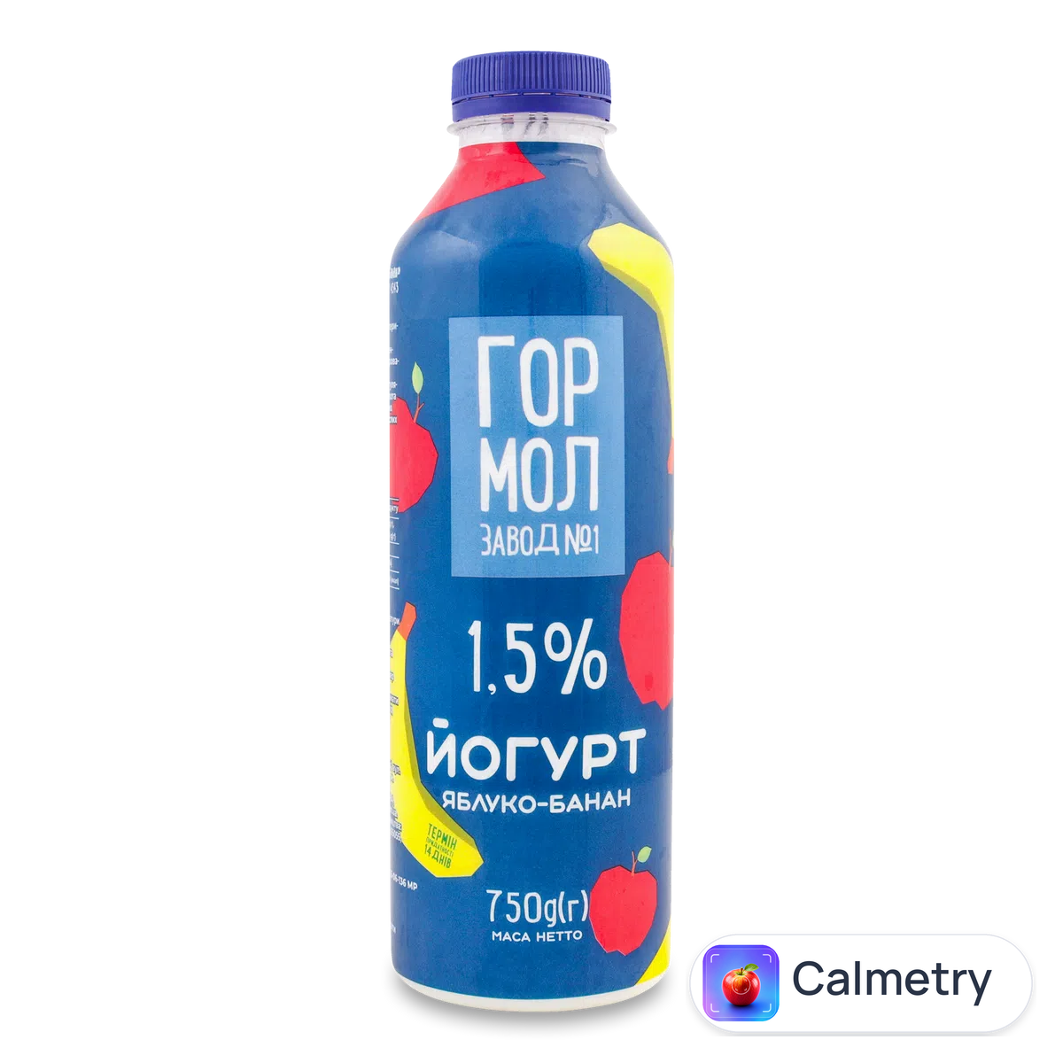 Йогурт «Гормолзавод №1» яблуко-банан 1,5% 750г Міськмолзавод №1