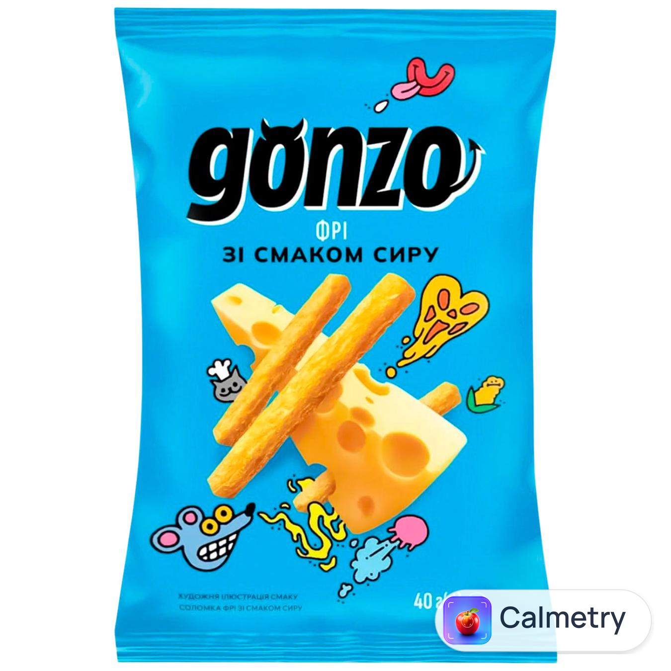 Соломка фрі Gonzo кукурудзяна зі смаком сиру 40г — фото продукту