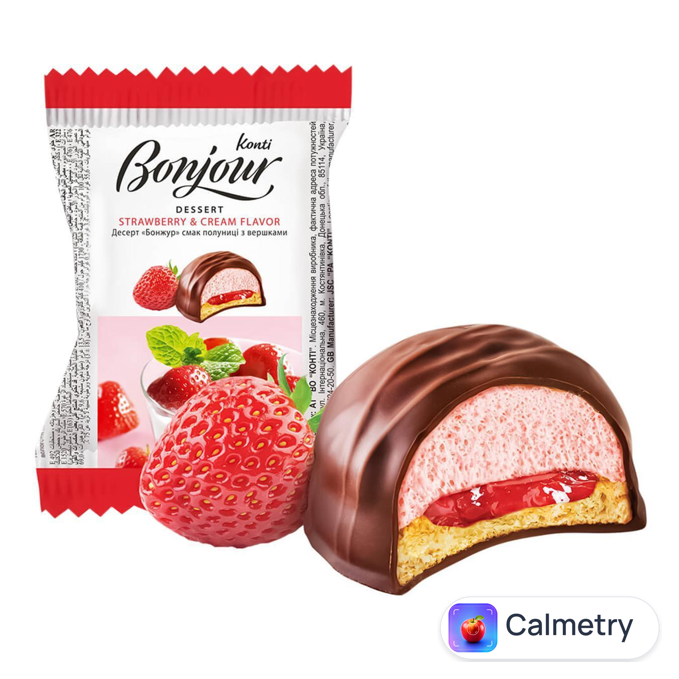Десерт Konti Bonjour Полуниця з вершками 29г