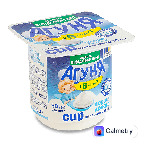 Сир кисломолочний Агуня Перша ложка для дітей від 6 місяців 4,5%, 90г