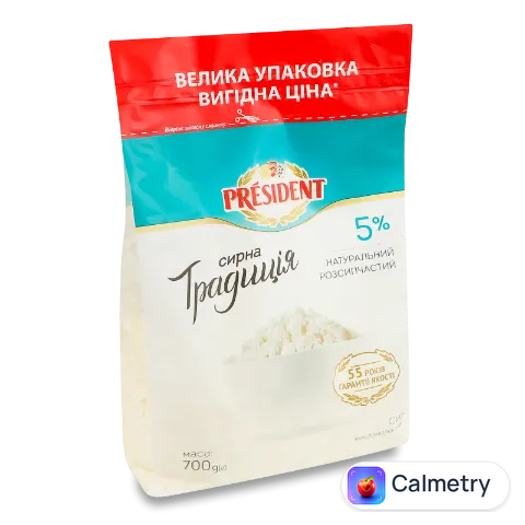 Сир кисломолочний President Сирна традиція 5%