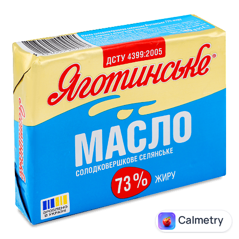 Масло солодковершкове «Яготинське» «Селянське» 73%, 180г