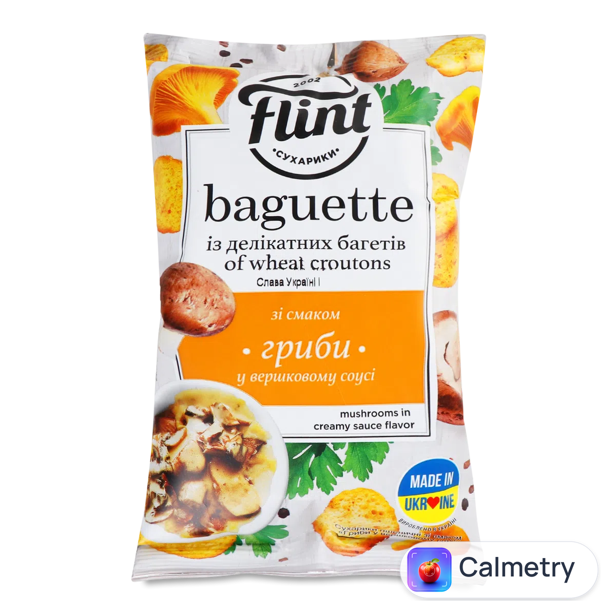 Сухарики Flint Baguette смак грибів у вершковому соусі 60г