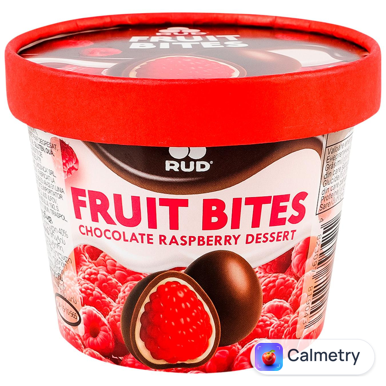 Десерт Рудь Fruit Bites Малина в білому та молочному шоколаді заморожений140г