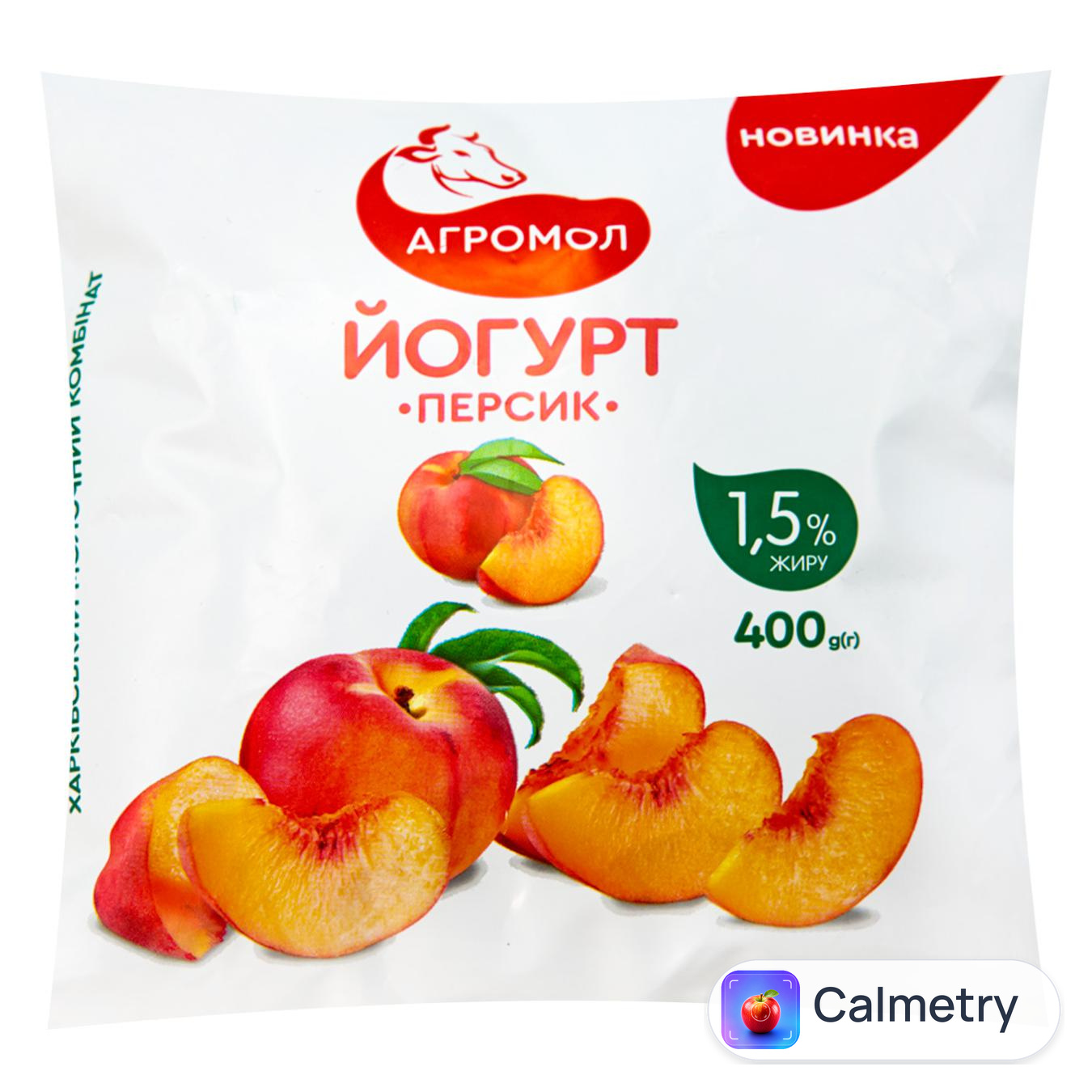 Йогурт Агромол персик 1,5% 400г