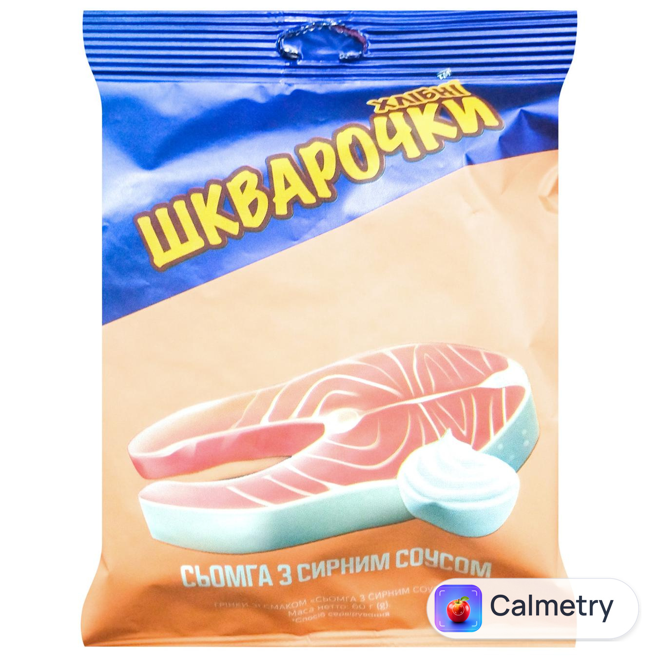 Грінки Хлібні Шкварочки сьомга з сирним соусом 60г