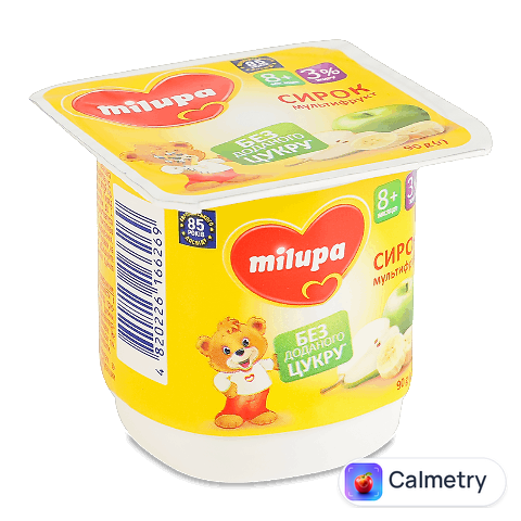 Сирок Milupa «Мультифрукт» з біфідобактеріями 3%, 90г
