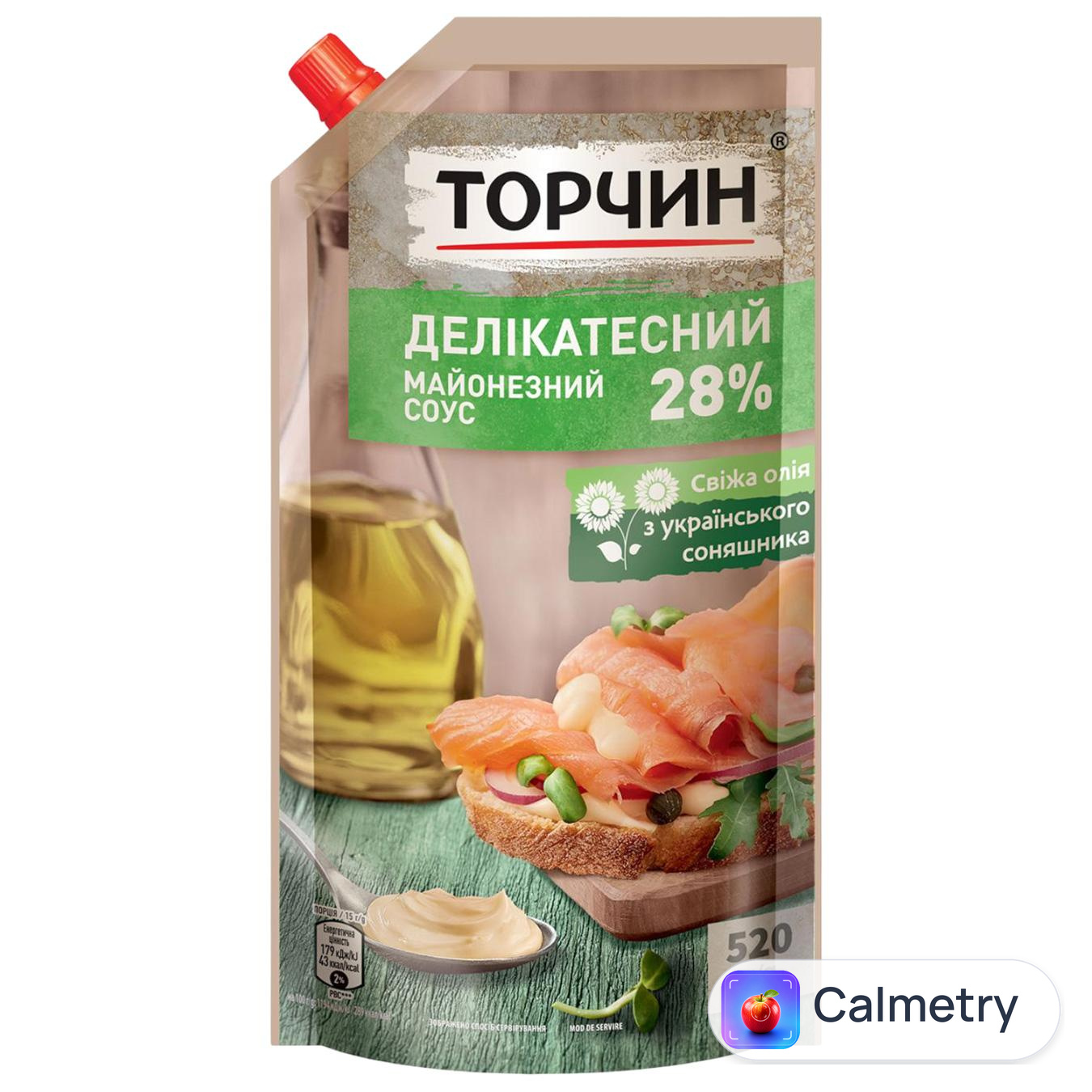 Майонезний соус ТОРЧИН® Делікатесний 28% 520г — фото продукту