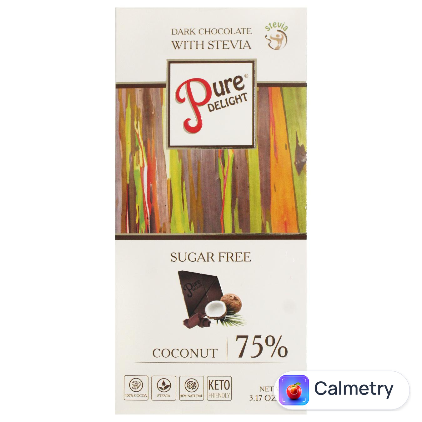 Шоколад чорний Pure Delight з кокосом без цукру 90г
