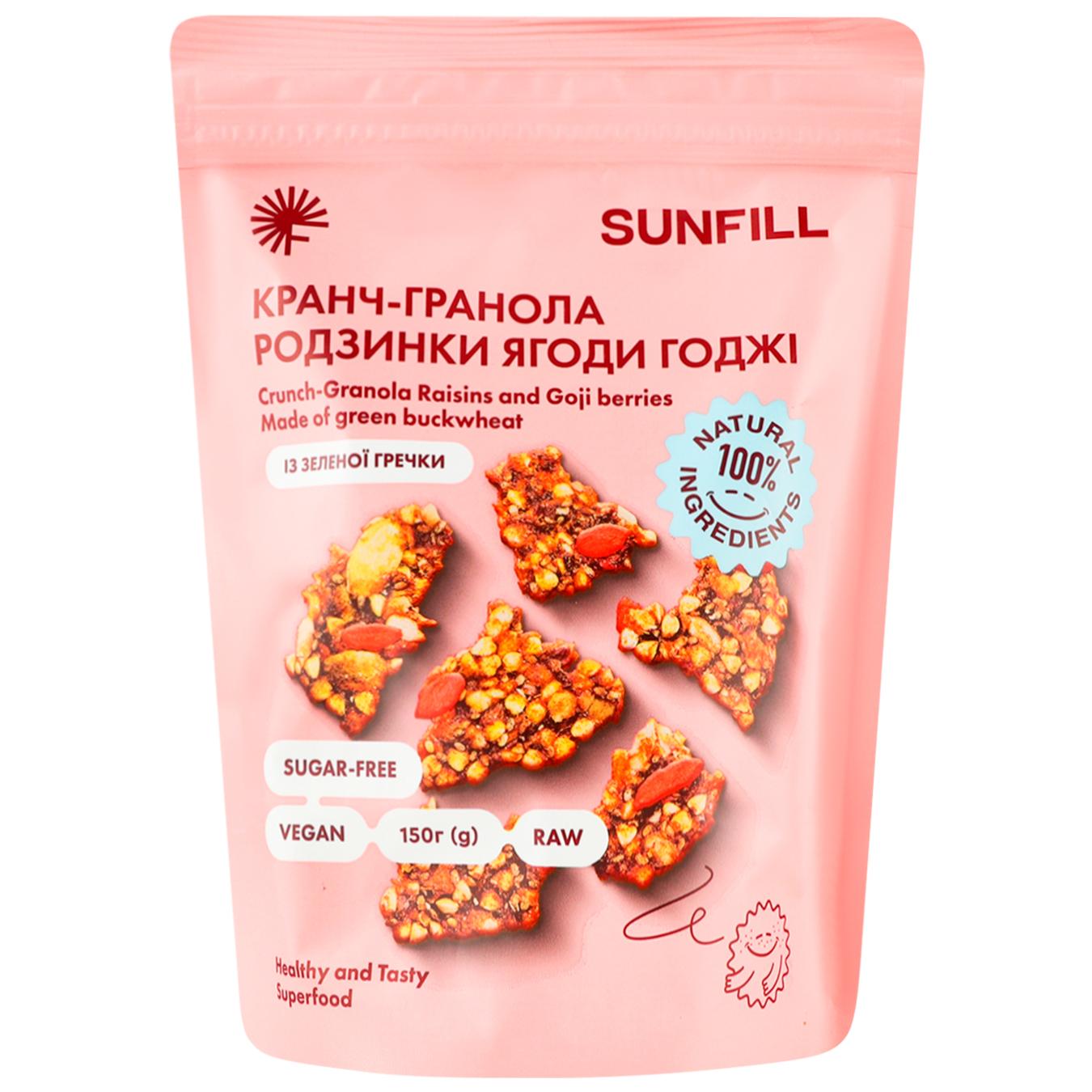 Кранч-гранола Sunfill Родзинки-ягоди годжі 150г — фото продукту