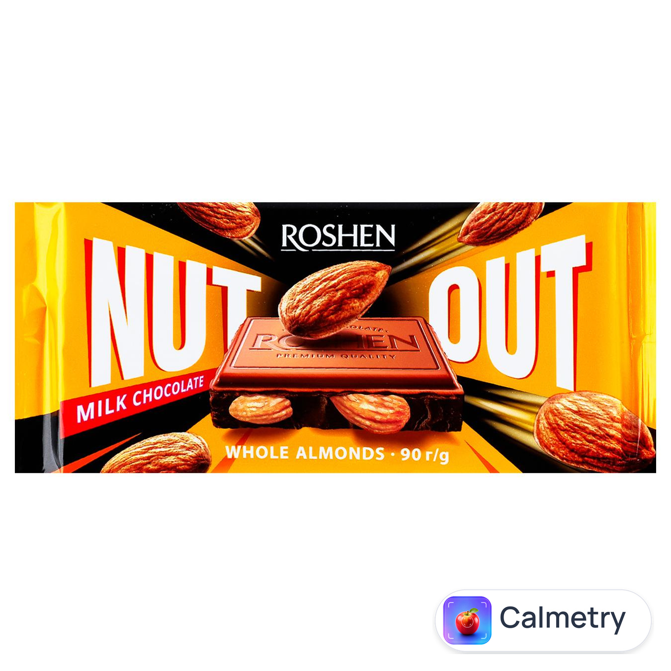 Шоколад молочний Roshen з цілим мигдалем 90г