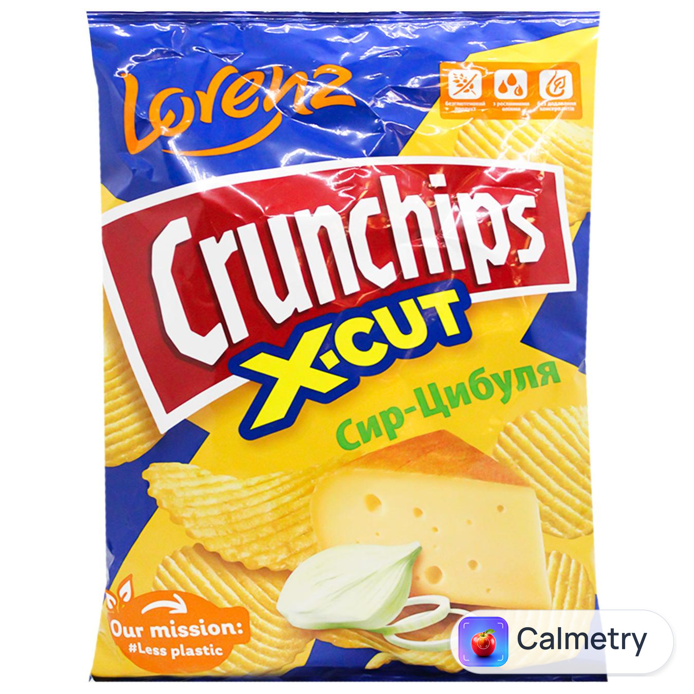 Чипси Crunchips X-Cut зі смаком сир-цибуля 140г — фото продукту