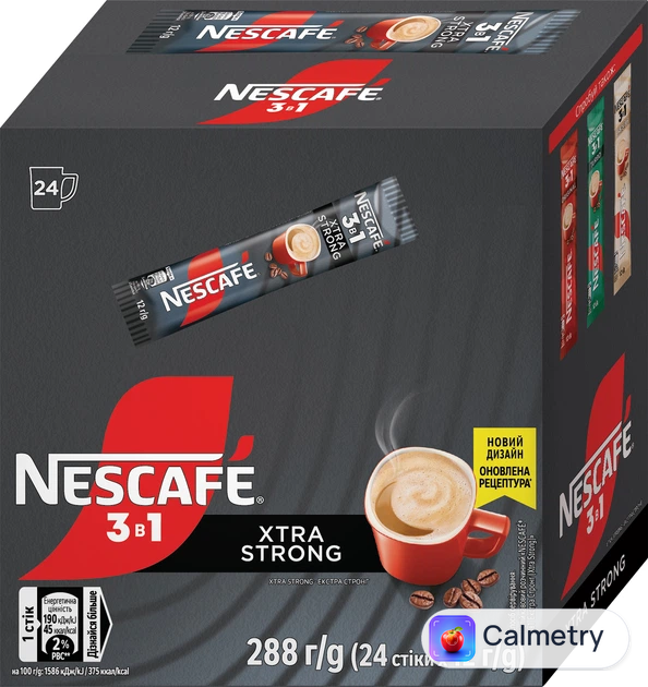 Напій кавовий NESCAFE 3в1 Xtra Strong Розчинний 24 стіки по 12 г