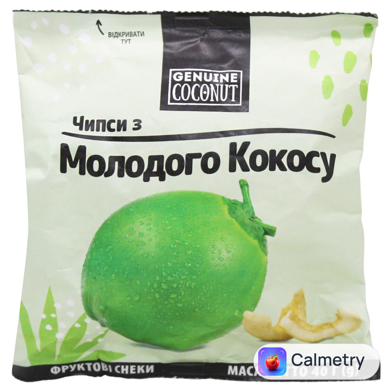 Чипси кокосові Genuine Coconut з молодого кокосу 40г