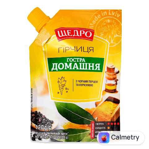 Гірчиця «Щедро» «Гостра домашня» д/п, 120г