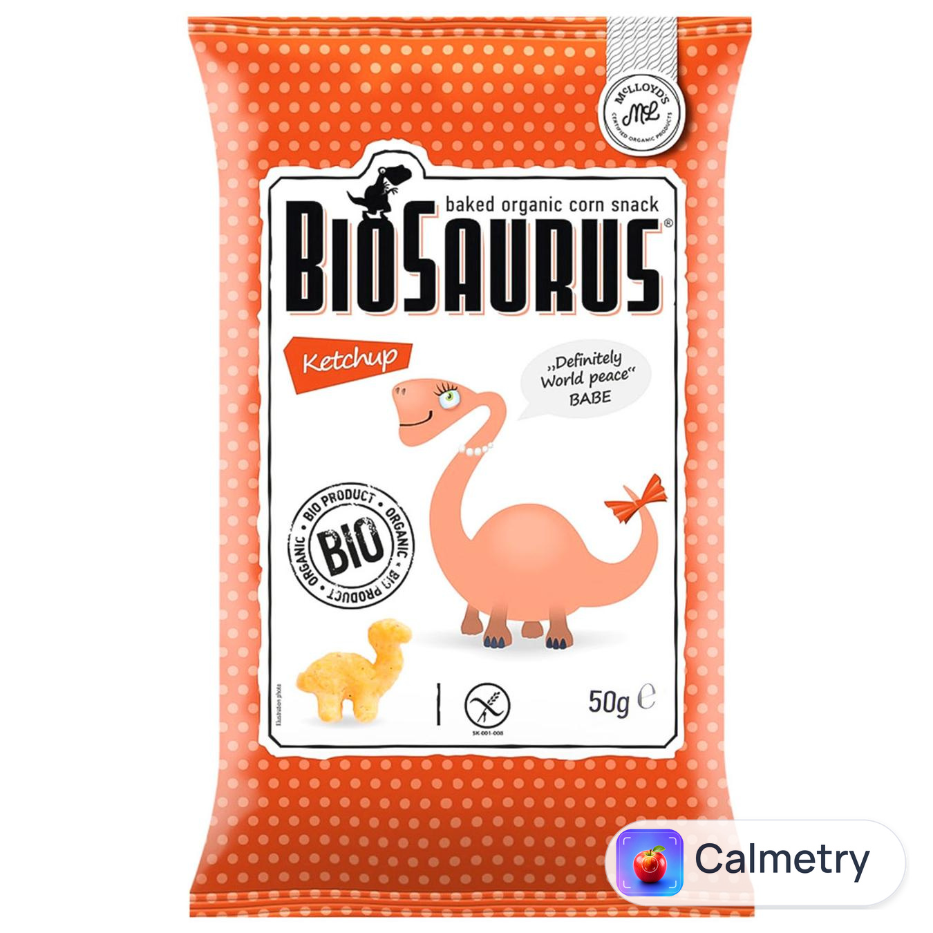 Снеки Biosaurus кукурудзяні органічні з кетчупом 50г