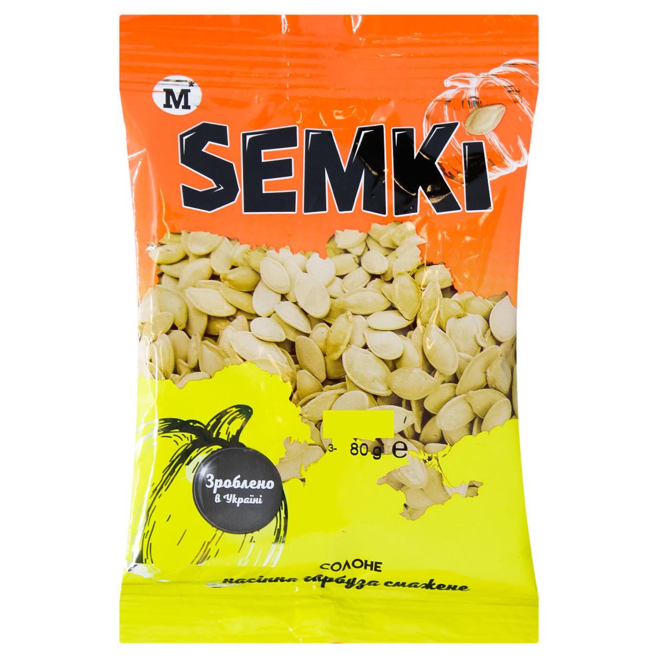 Насіння гарбуза Semki смажене солоне 80г — фото продукту