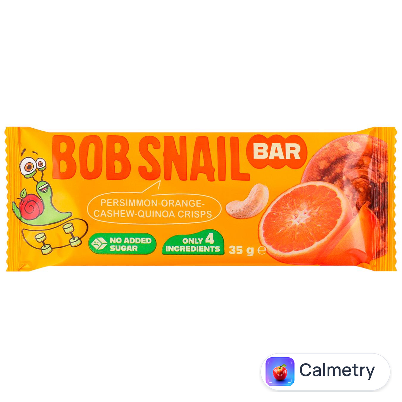 Батончик Bob Snail хурма-апельсин-кеш’ю-кіноа 35г — фото продукту