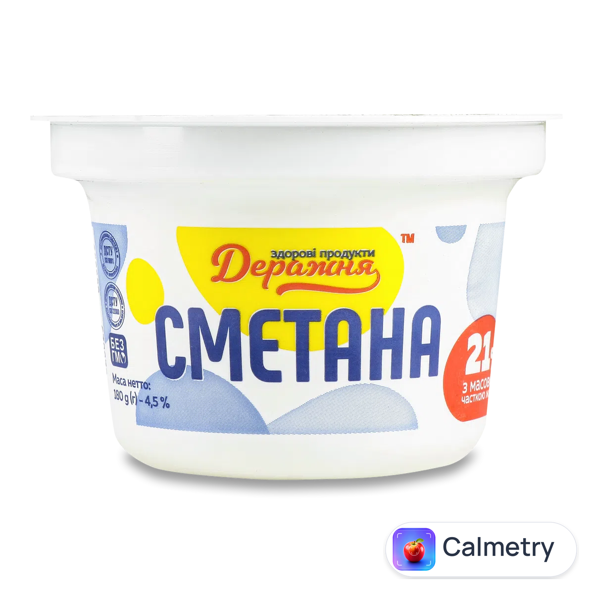 Сметана «Деражня» 21%, стакан 180г