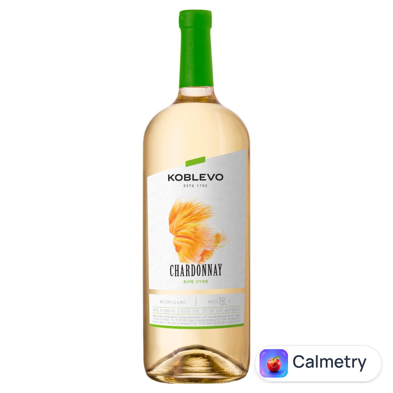 Вино Koblevo Chardonnay біле сухе 9,5-14% 1,5л