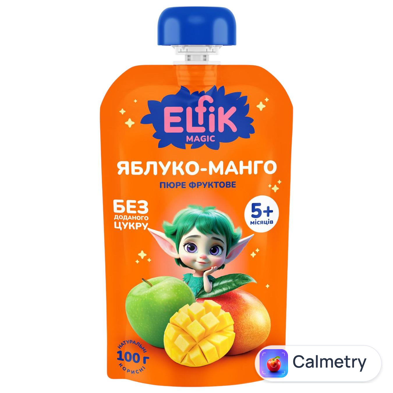 Пюре Elfik Magic яблуко-манго 100г — фото продукту