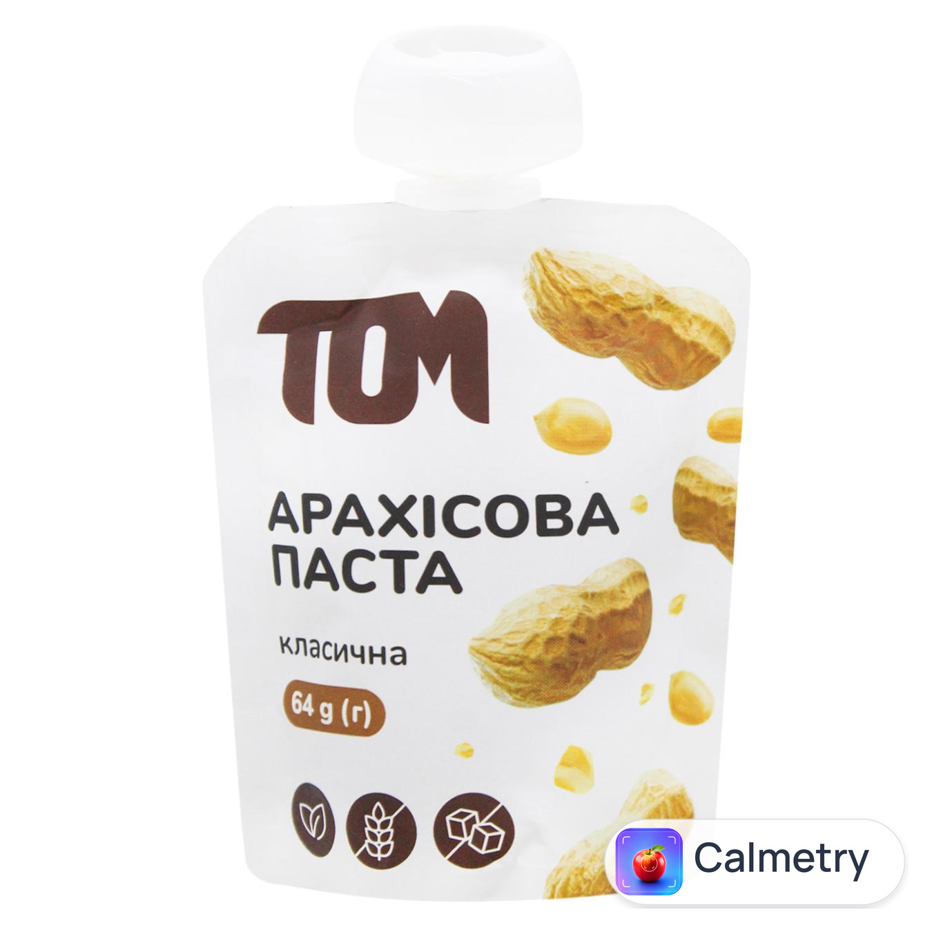 Паста арахісова ТOM Класична 64г — фото продукту