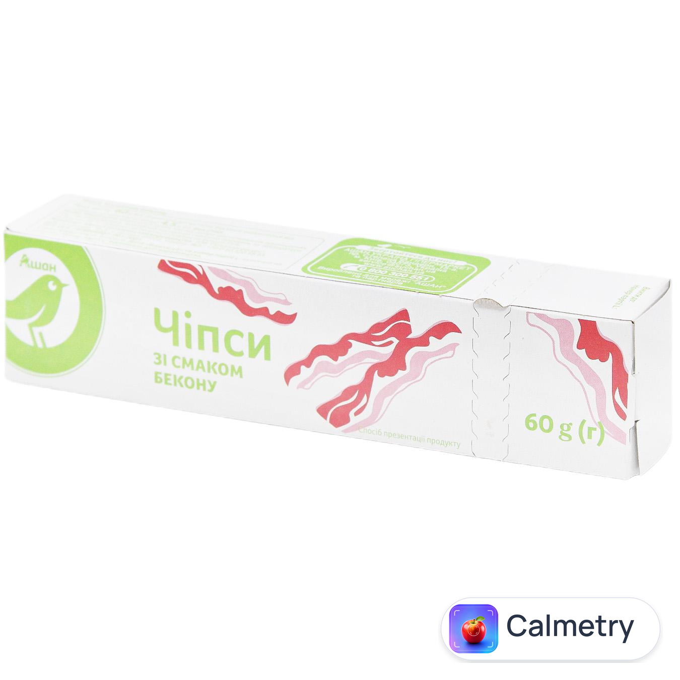 Чипси Auchan зі смаком бекону 60г