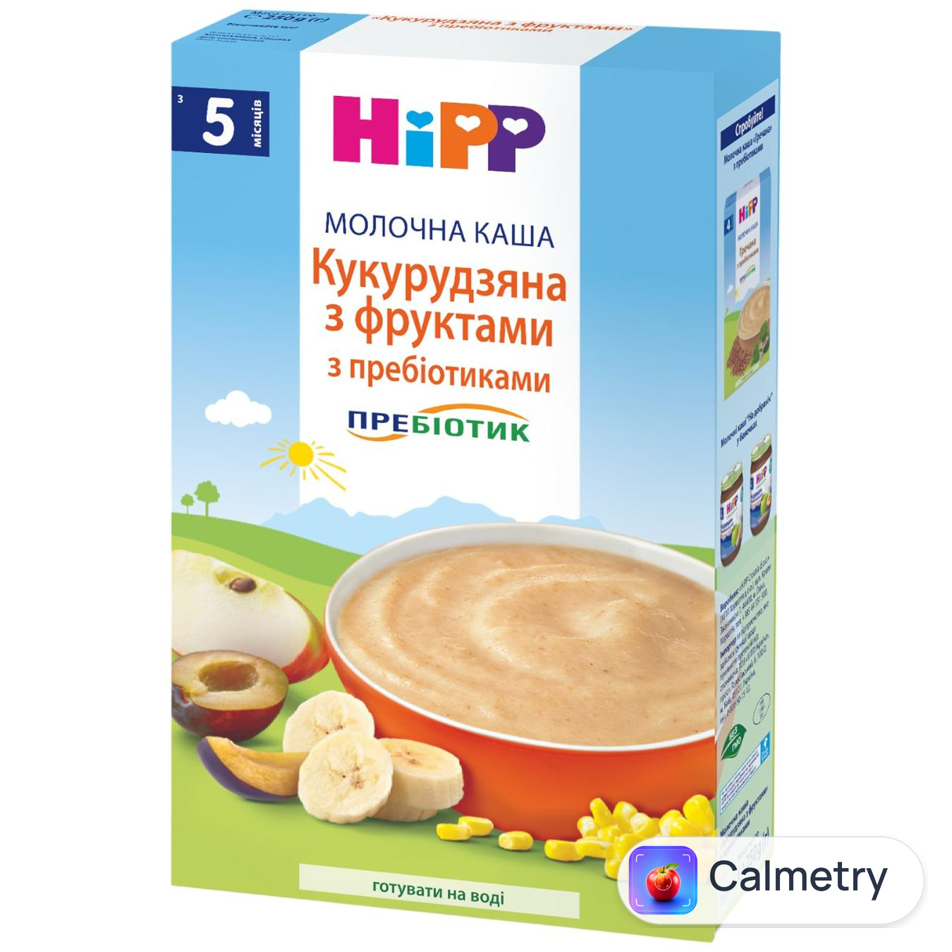 Каша молочна Hipp Кукурудзяна з фруктами та пребіотиками 250г
