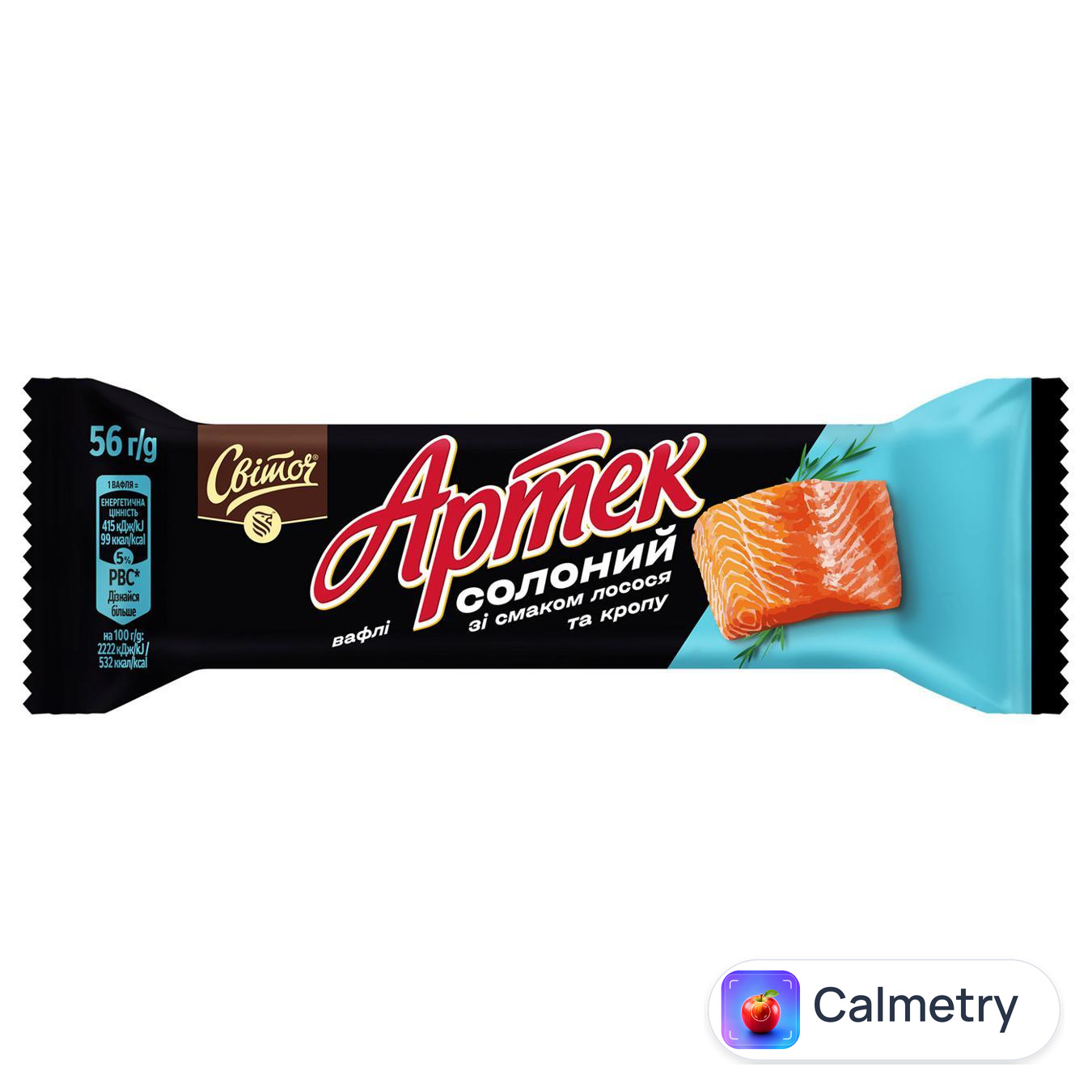 Вафлі СВІТОЧ® Артек солоний зі смаком лосося та кропу 56г — фото продукту