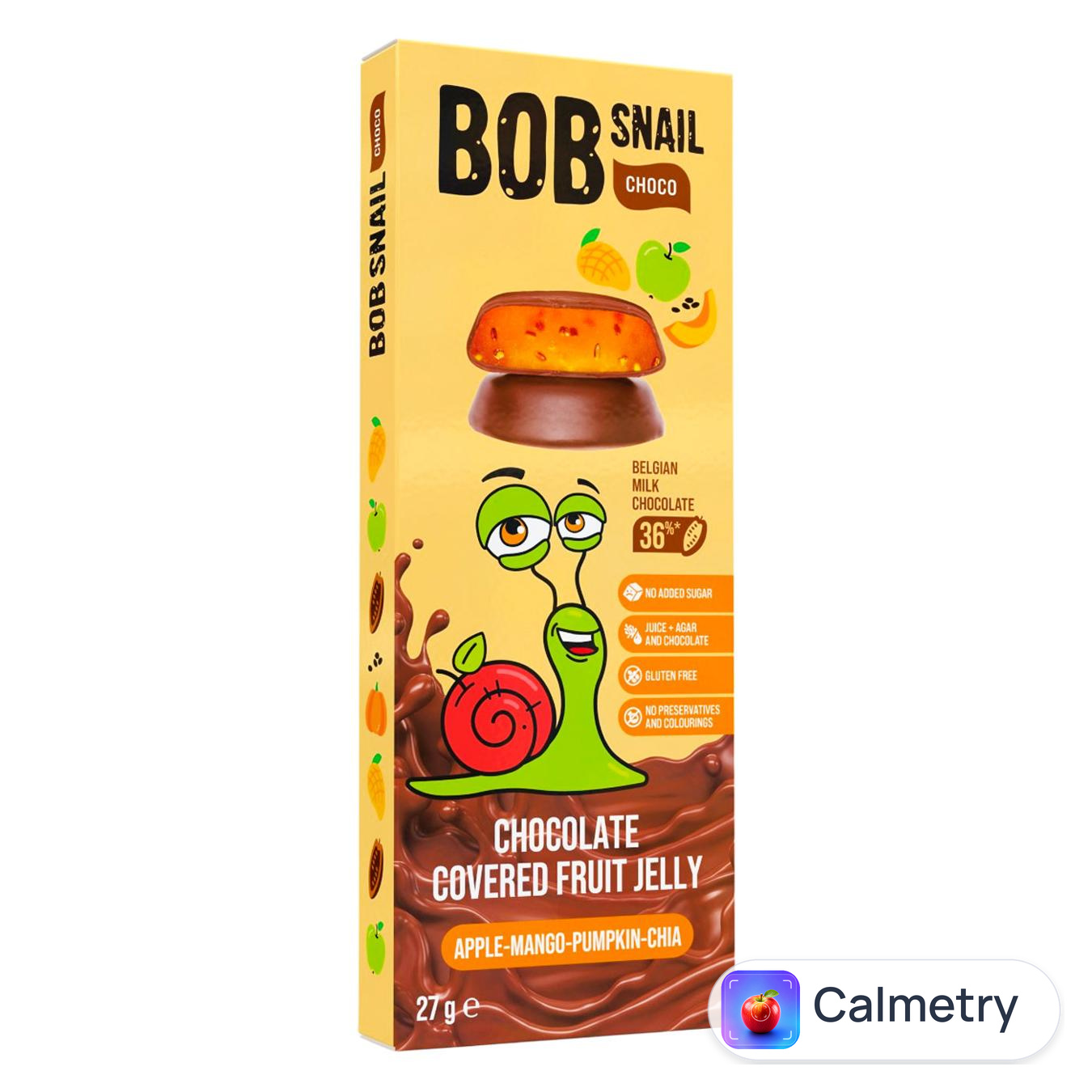 Мармелад Bob Snail яблуко-манго-гарбуз-чіа в шоколаді без цукру 27г