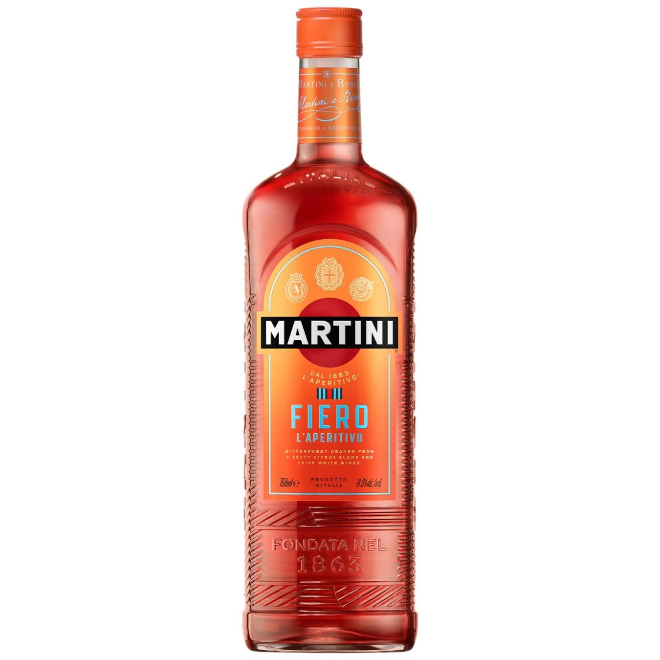 Вермут Martini Fiero Червоний апельсин 14,9% 0,75л — фото продукту