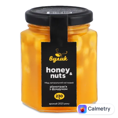 Мед «Вулик» Selected honey різнотрав`я з фундуком
