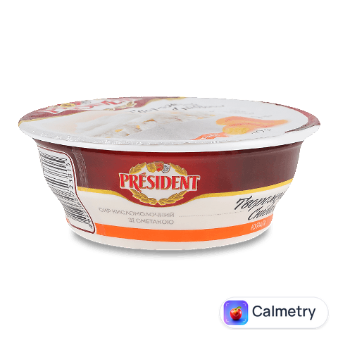 Сир кисломолочний President зі сметаною курага 9%, 180г
