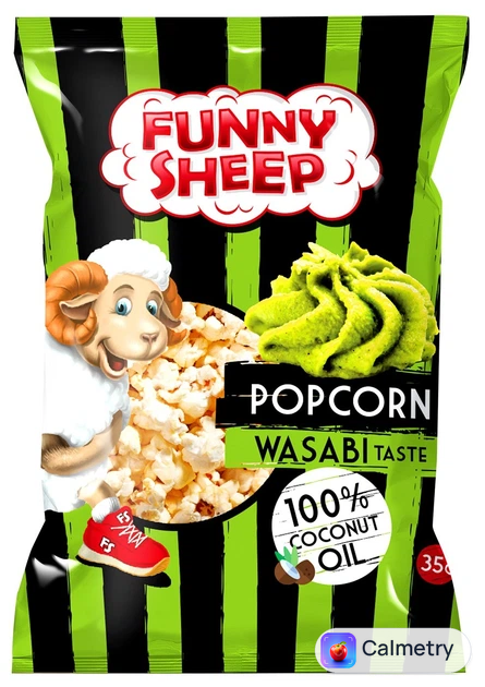 Попкорн Funny Sheep солоний з васабі 35 г