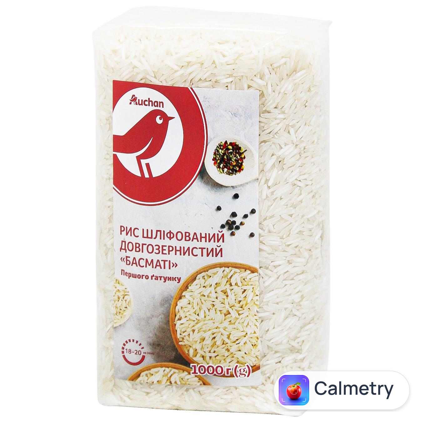 Рис Auchan Басматі шліфований довгозернистий 1кг