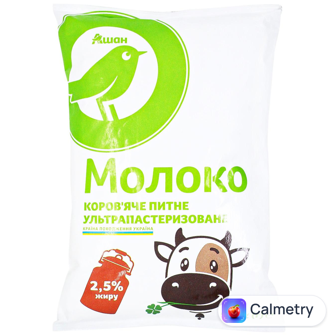 Молоко Auchan ультрапастеризоване 2,5% 900г
