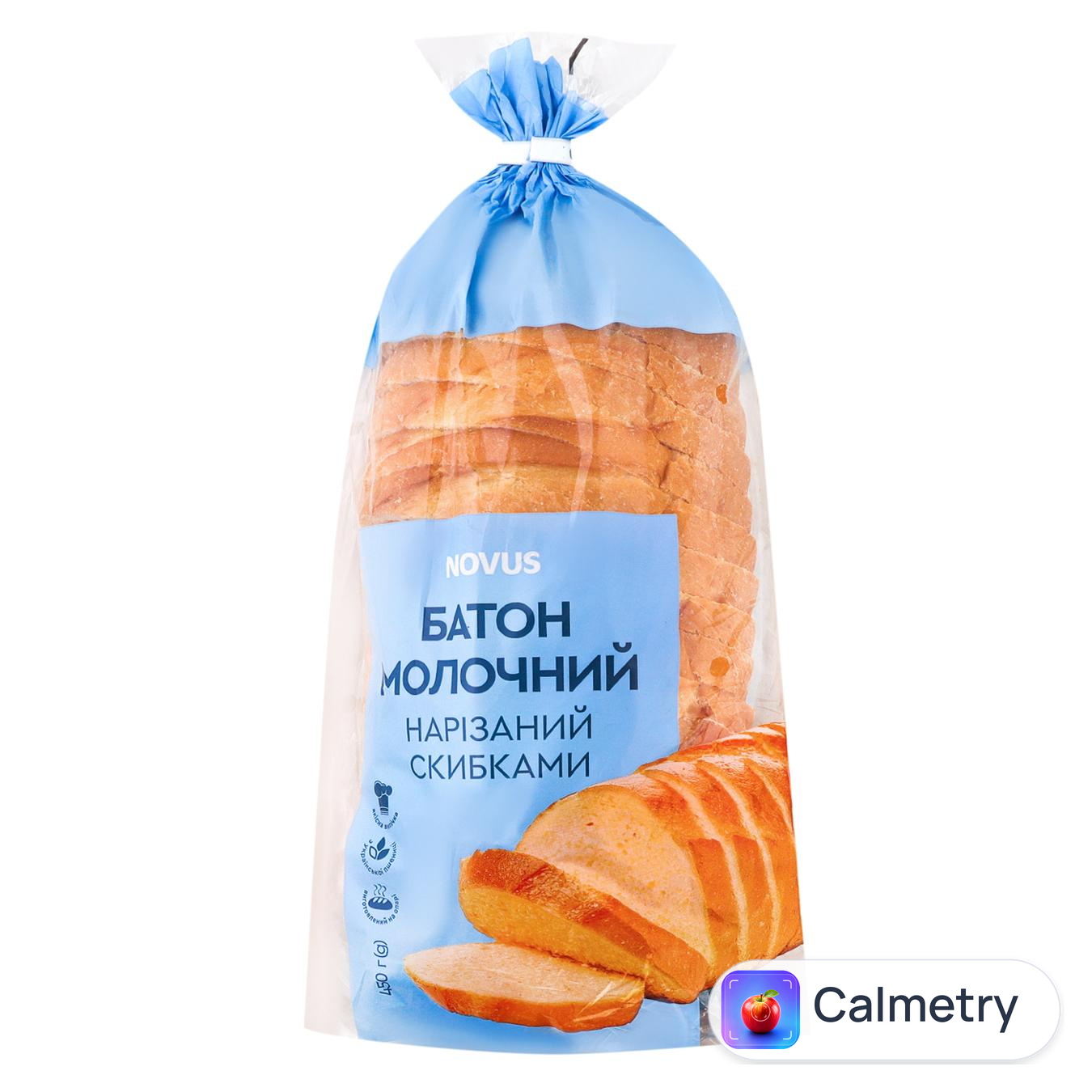 Батон Novus Молочний нарізаний 450г — фото продукту