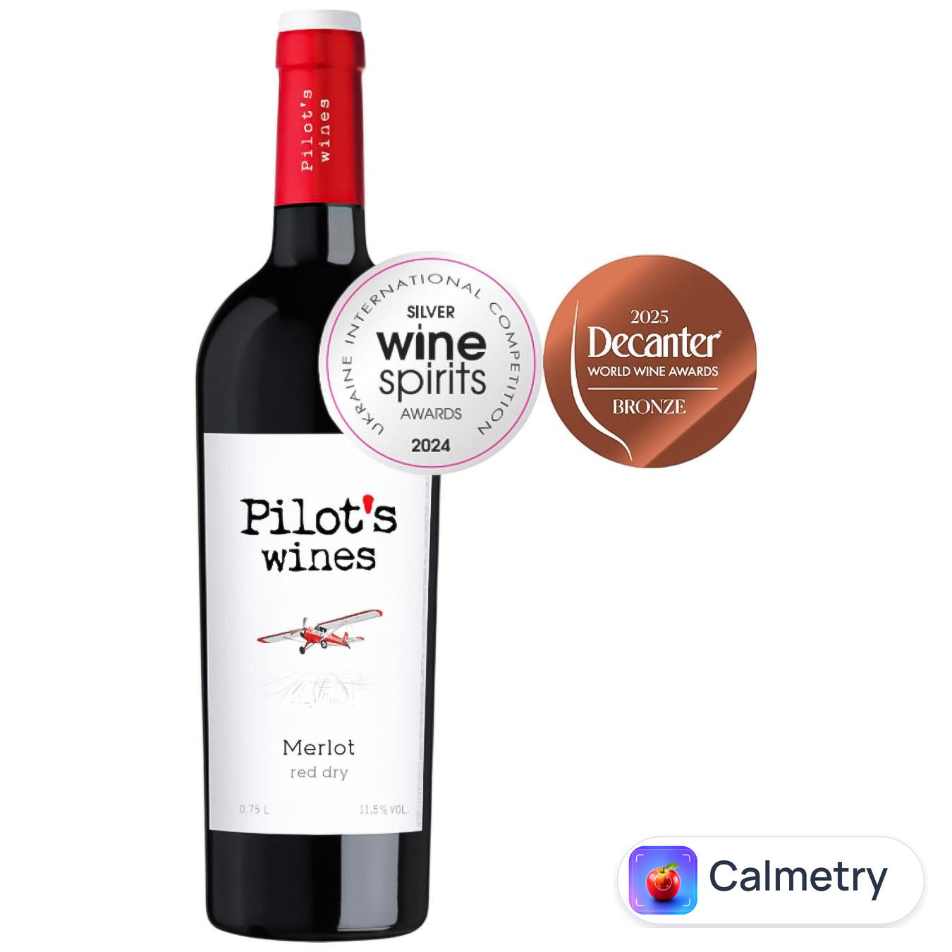 Вино Pilot’s Wines Мерло червоне сухе 11,5% 0,75л — фото продукту