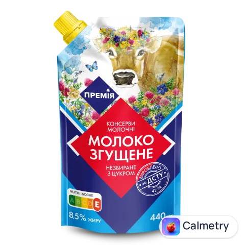 Молоко згущене «Премія»® незбиране, з цукром, 8,5%, дой-пак