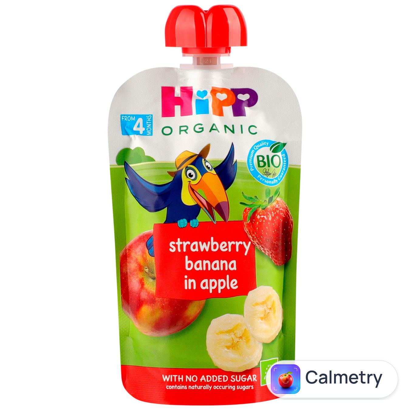 Пюре фруктове Hipp Hippis Полуниця-банан-яблуко 100г — фото продукту