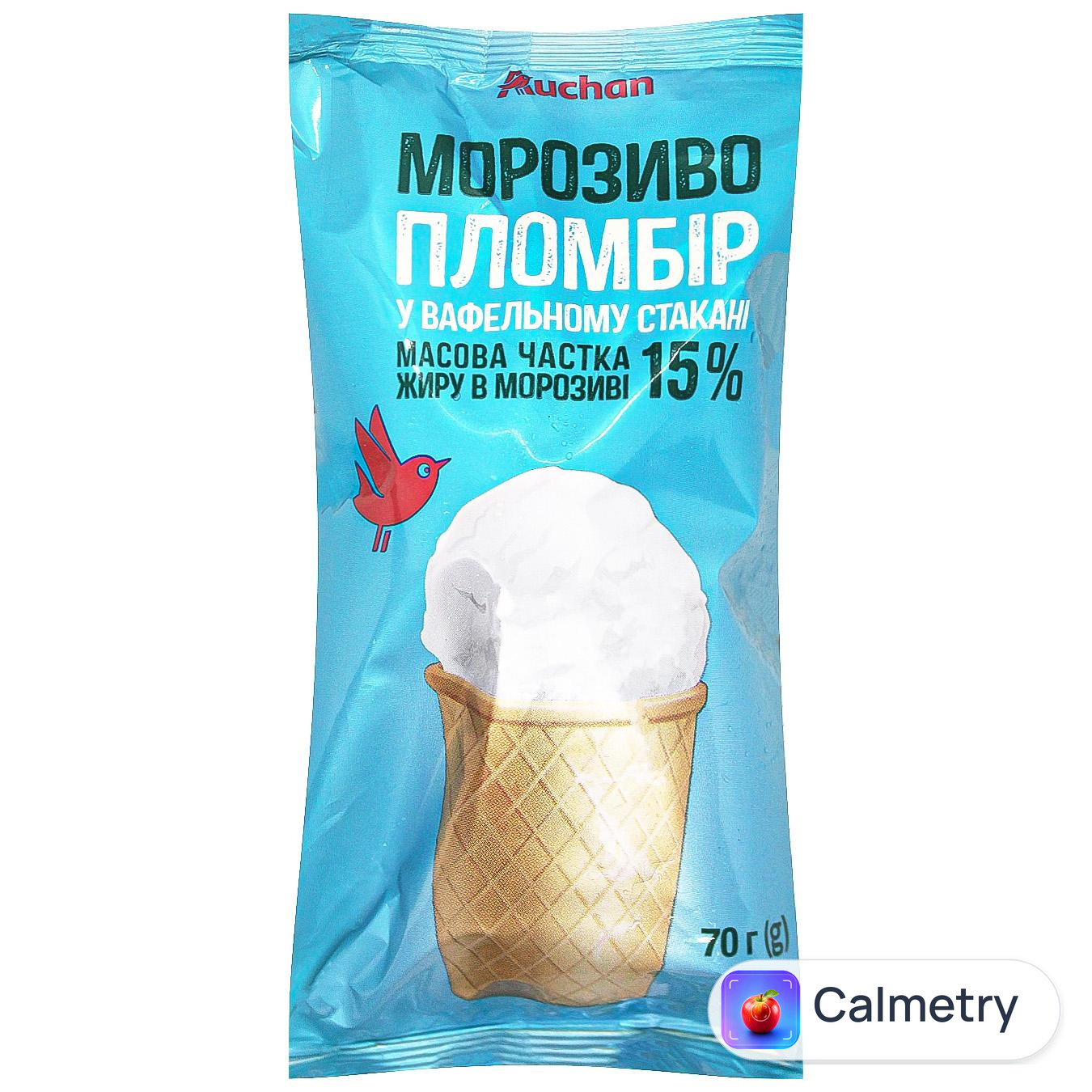 Морозиво Auchan пломбір 70г