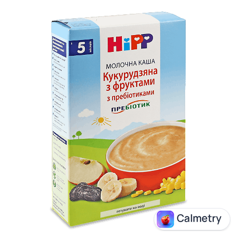 Каша кукурудзяна Hipp молочна з фруктами з пробіотиками, 250г