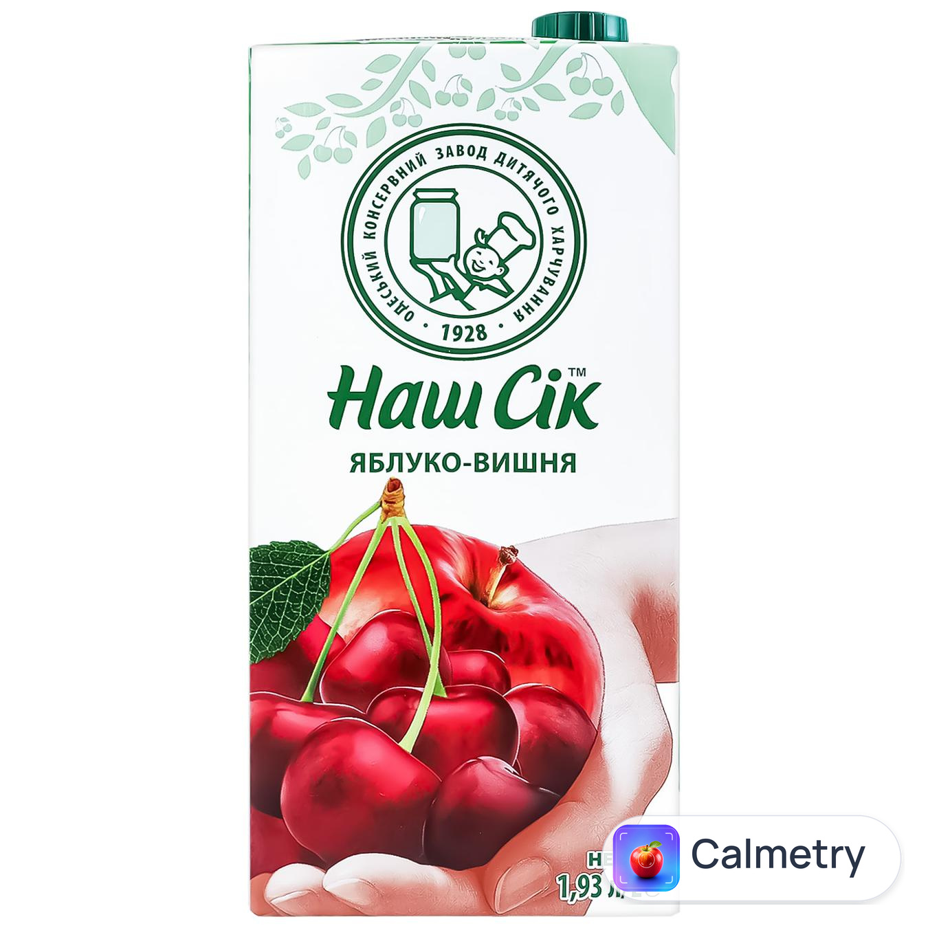 Нектар Наш Сік яблуко-вишня 1,93л — фото продукту
