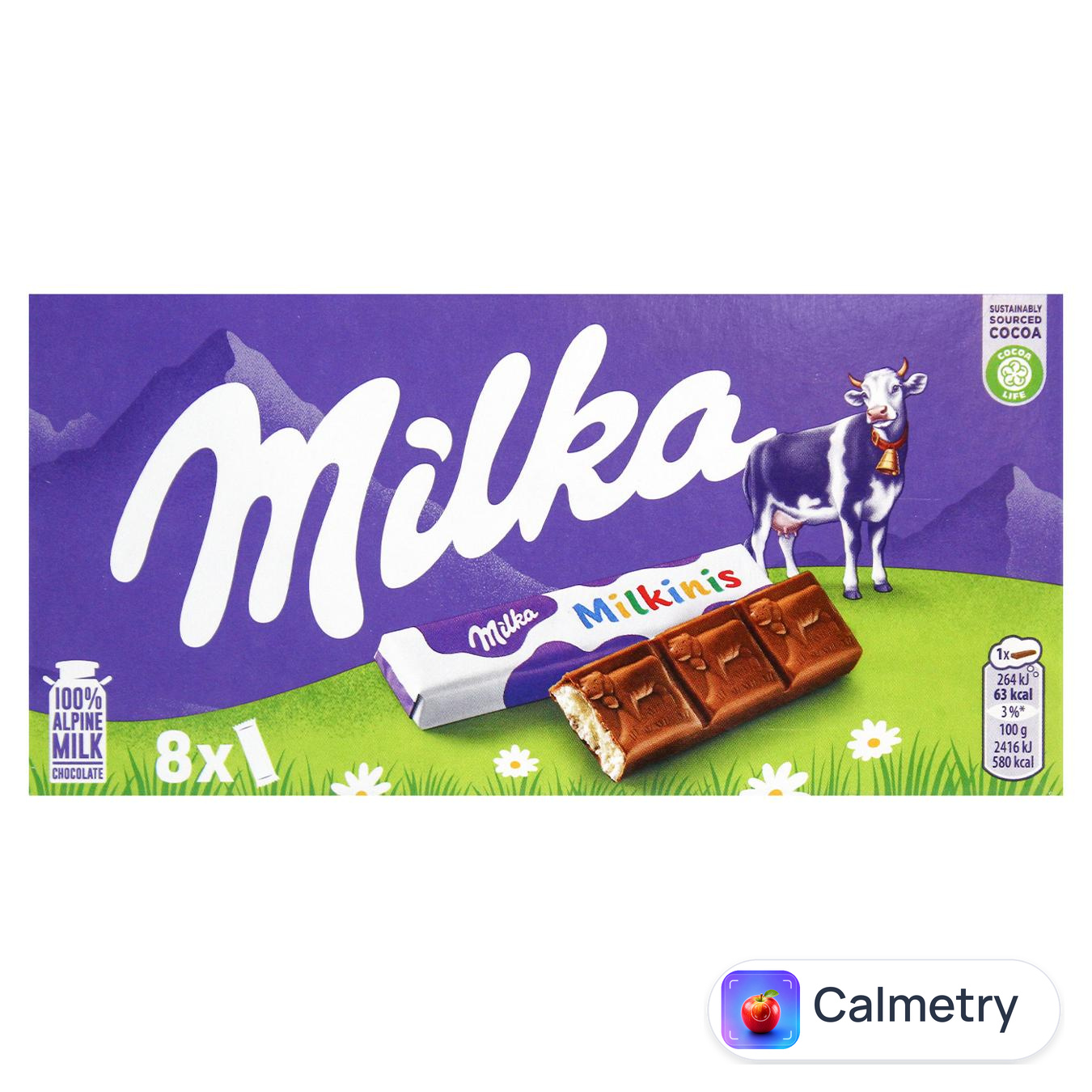 Шоколад молочний Milka Milkinis з молочною начинкою 87,5г — фото продукту