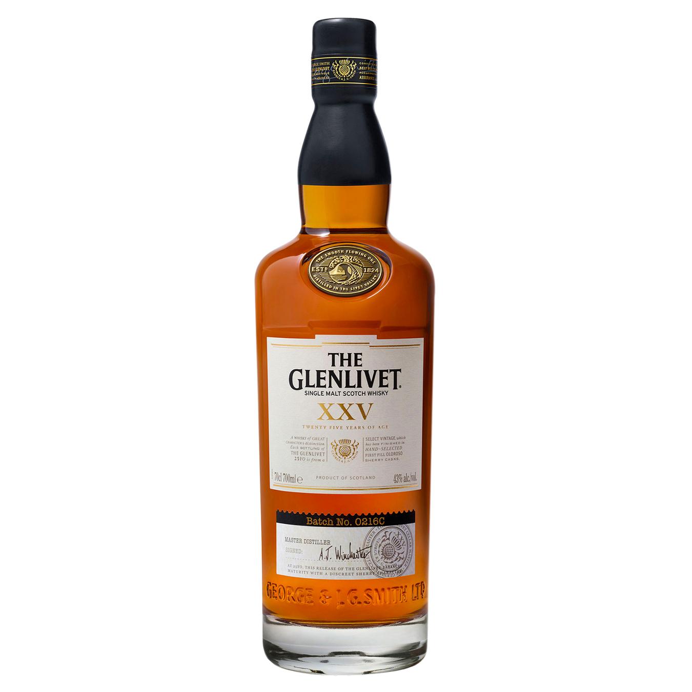 Віскі The Glenlivet 25 років 43% 0,7л — фото продукту