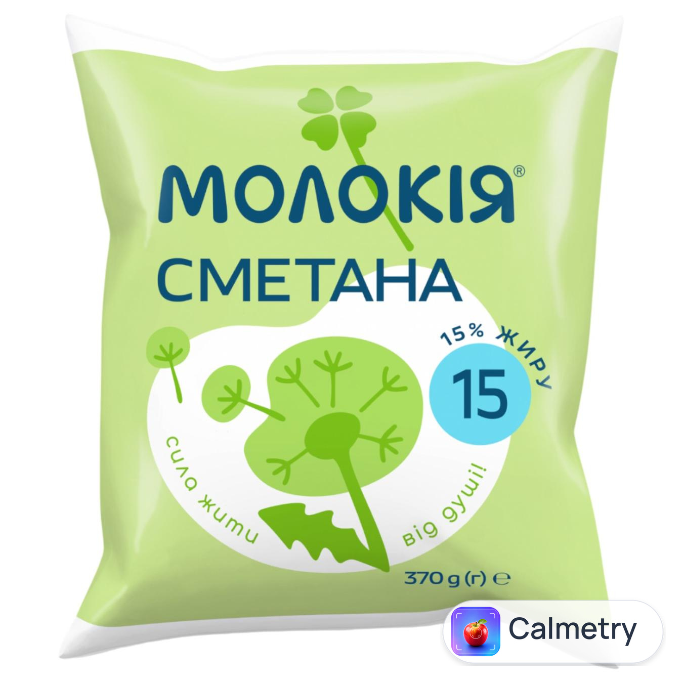 Сметана Молокія 15% 370г — фото продукту