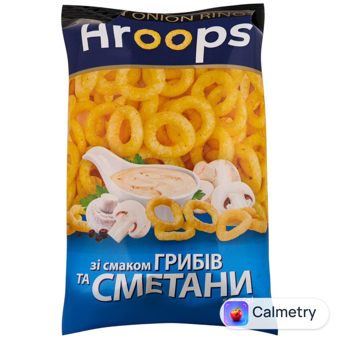 Снеки кукурудзяні Hroops зі смаком грибів та сметани 50г — фото продукту
