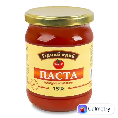 Продукт томатний Рiдний край Паста 15%, скло