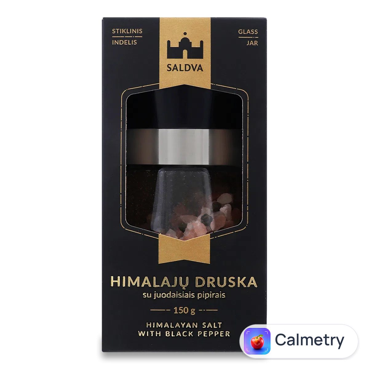 Сіль Saldva гімалайська з чорним перцем, млинок 150г