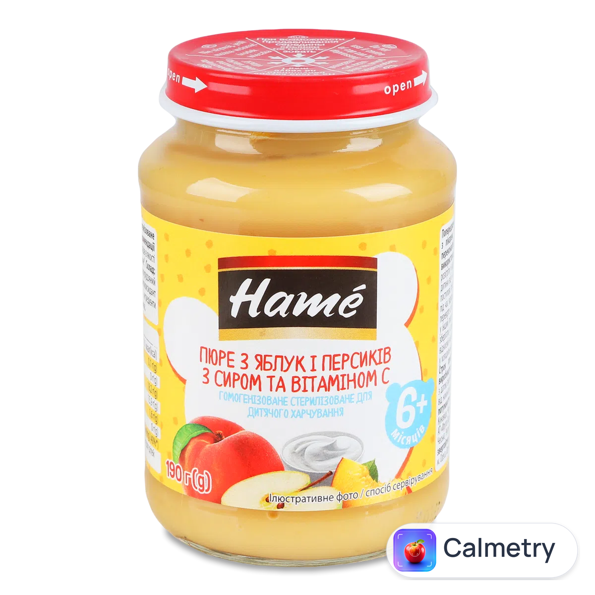 Пюре Hame яблуко та персик з сиром 190г